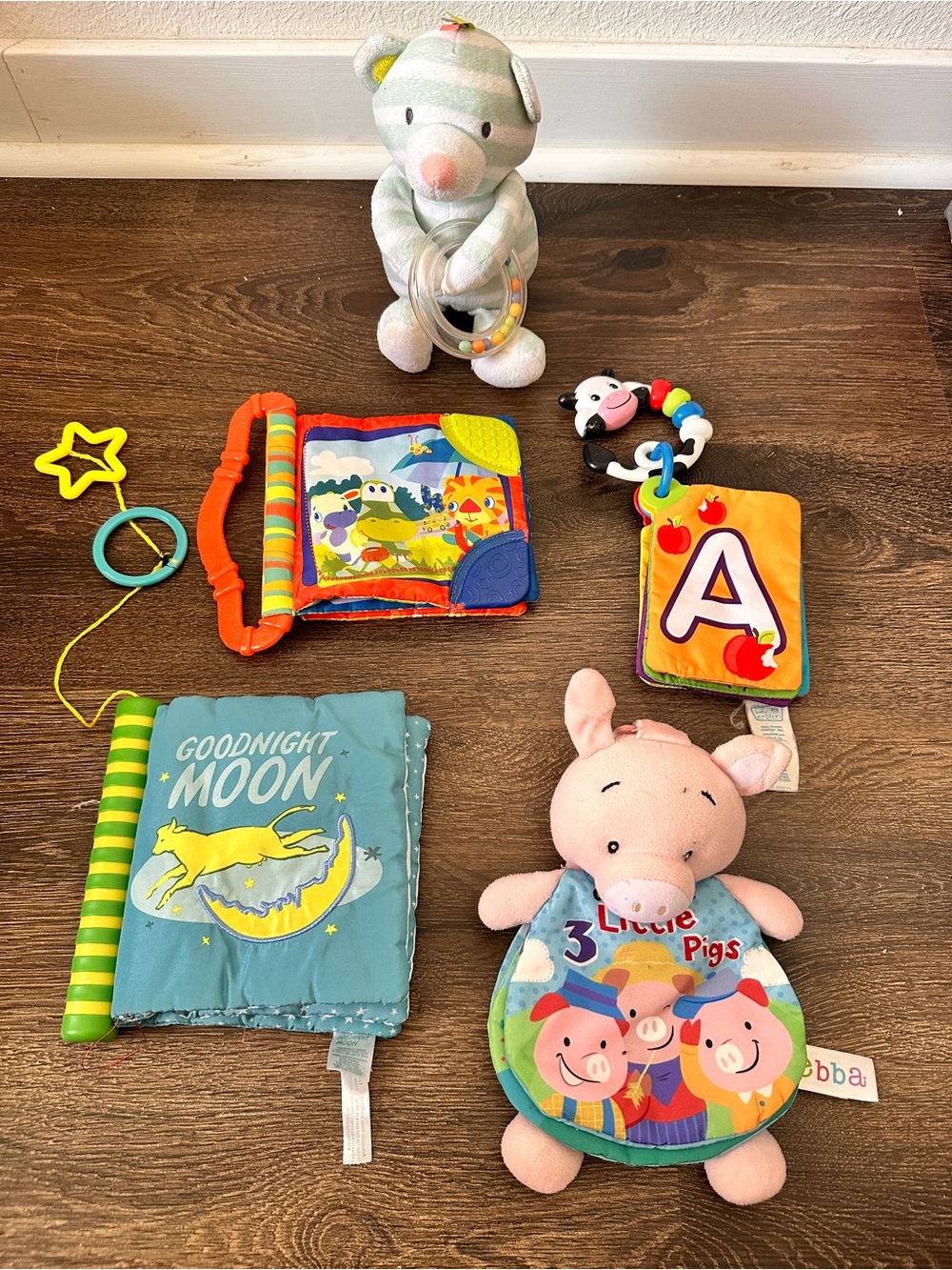 Lot of stroller toys books Manhattan goodnight moon ebba baby Einstein bright st